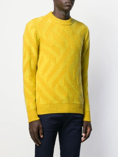 ROBERTO COLLINA SHADOW KNIT JUMPER - 黄色