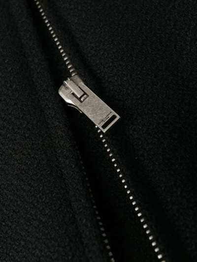 Shop Saint Laurent Leather-trimmed Varsity Jacket In Black