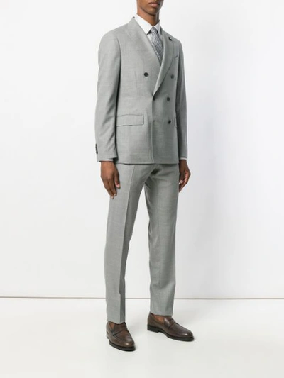 Shop Lardini Double-breasted Formal Suit - Grey