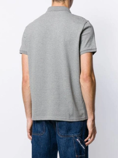 Shop Moncler Logo-print Polo Shirt In Grey