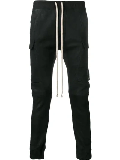 Shop Rick Owens Cargo Pocket Trousers In Black