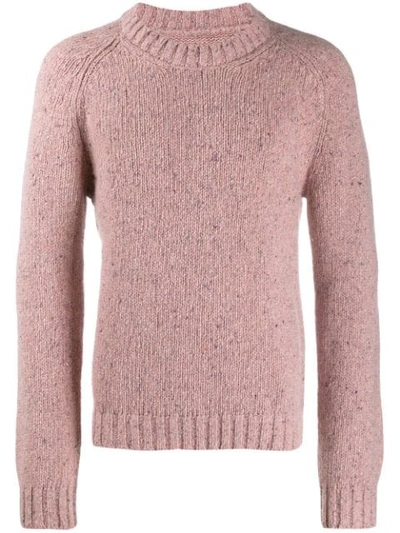 Shop Maison Margiela Crew Neck Knitted Jumper In 237 Pink