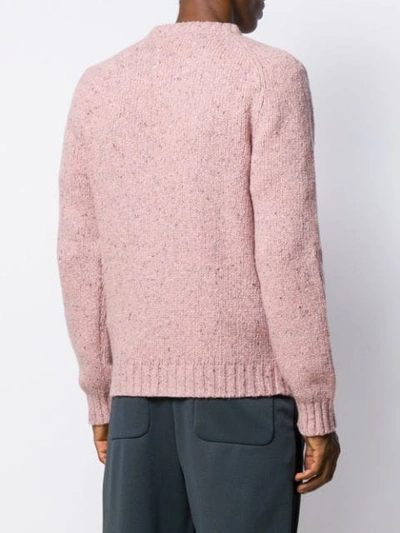 Shop Maison Margiela Crew Neck Knitted Jumper In 237 Pink