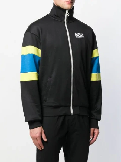 Shop Diesel S-akon Zip-up Sweatshirt In Black