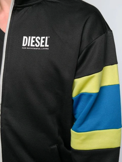 Shop Diesel S-akon Zip-up Sweatshirt In Black