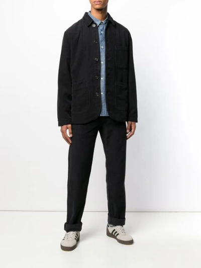 Shop Universal Works Corduroy Shirt Jacket In Black