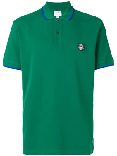 Shop Kenzo Embroidered Tiger Polo Shirt - Green