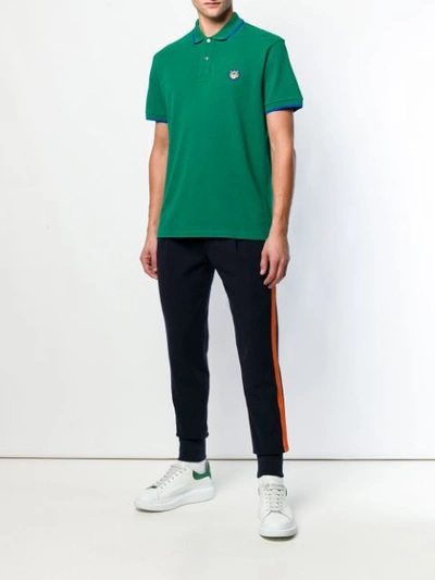 Shop Kenzo Embroidered Tiger Polo Shirt - Green