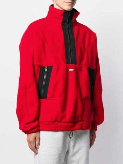 Msgm Zip Sweatshirt In Red