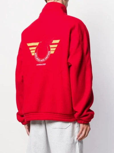 Msgm Zip Sweatshirt In Red