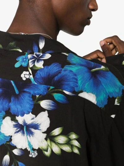 Shop Rhude Hawaiian Floral-print Shirt In Black