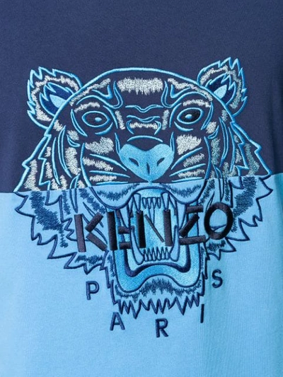 Shop Kenzo Tiger Logo T-shirt In Blue