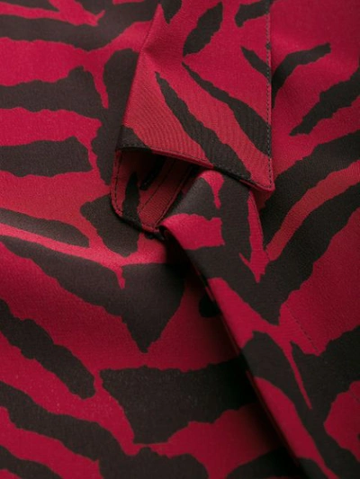 Shop Saint Laurent Animal Print Silk Shirt In Red