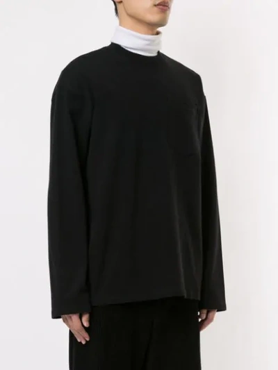 Shop Maison Kitsuné Chest Pocket Sweatshirt In Black