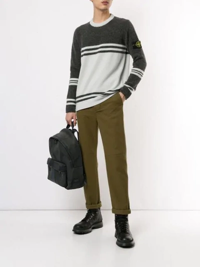 Shop Stone Island Striped Jumper In White