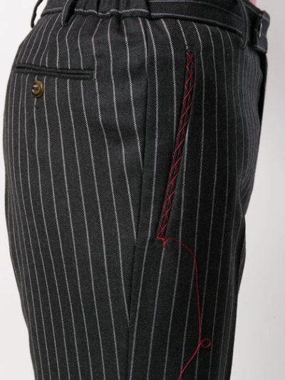 Shop Gucci Pinstripe Tailored Trousers In Grey