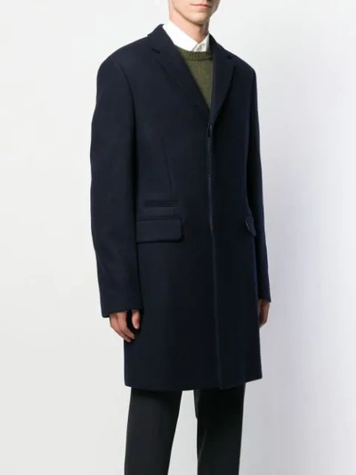 Shop Prada Single-breasted Coat In Blue