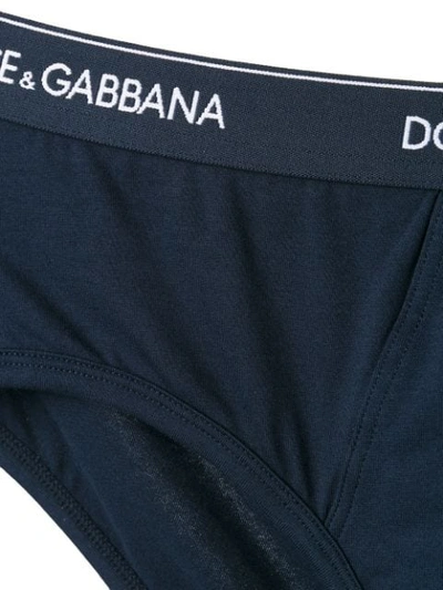 Shop Dolce & Gabbana Logo Waistband Briefs In Blue