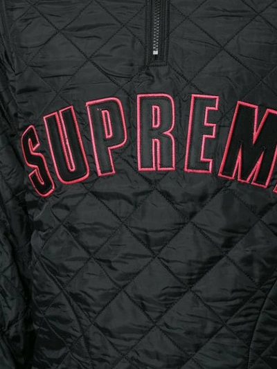 Shop Supreme Quilted Half Zip Pullover In Black