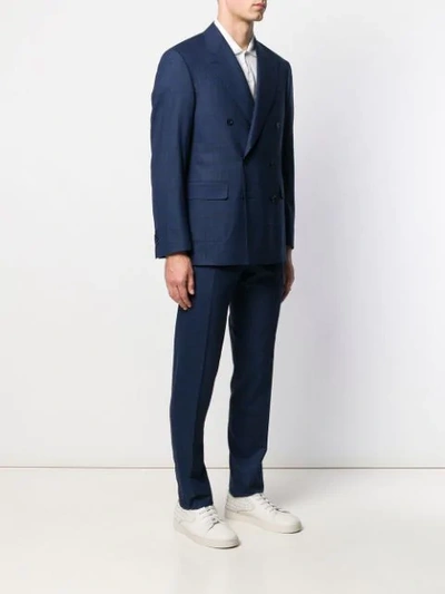 Shop Canali Two-piece Double-breasted Suit In Blue