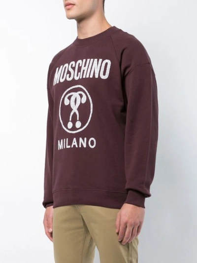 Shop Moschino Logo Print Sweatshirt - Red