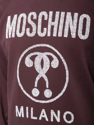 Shop Moschino Logo Print Sweatshirt - Red