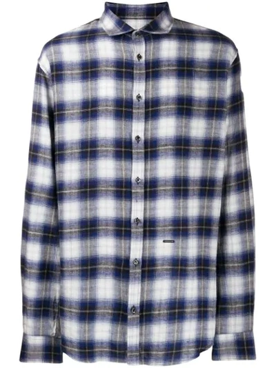 Shop Dsquared2 Check Flannel Shirt In Blue