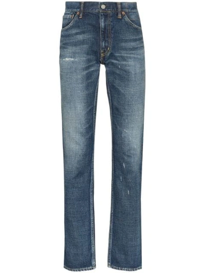 Shop Visvim 'social Sculpture 03' Distressed-jeans In  Blue: