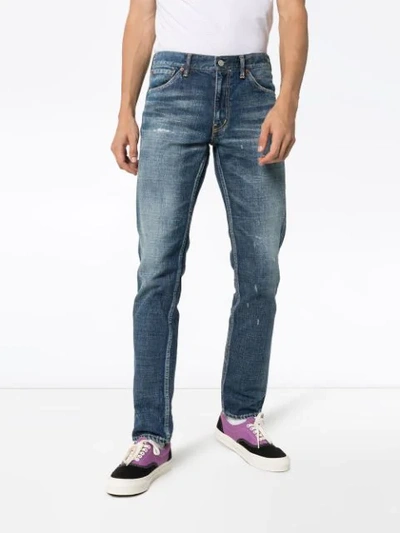 Shop Visvim 'social Sculpture 03' Distressed-jeans In  Blue: