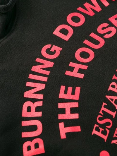 Raf Simons Burning Down The House Hooded Sweatshirt In Black | ModeSens