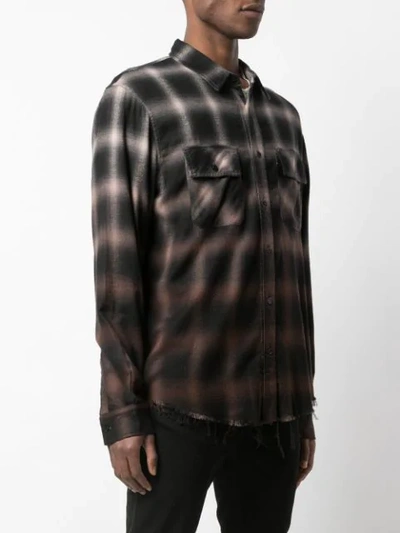 Shop Amiri Ombré Plaid Shirt In Black