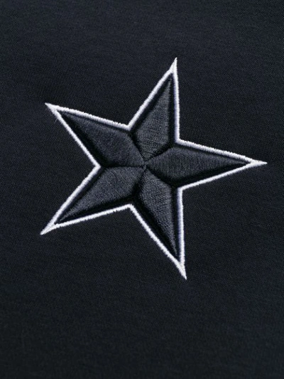 Shop Emporio Armani Star Embroidered Sweatshirt In Blue