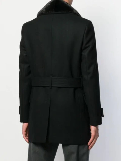 Shop Fendi Doppelreihiger Mantel In F0qa1-black