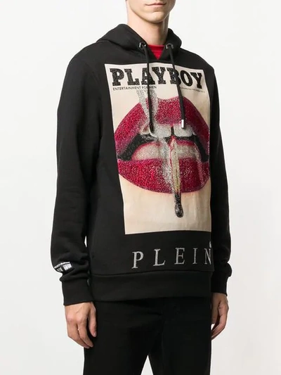 Shop Philipp Plein X Playboy Cover Hoodie In Black
