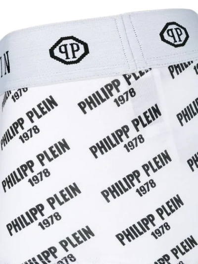 Shop Philipp Plein Logo Print Boxer Shorts In White
