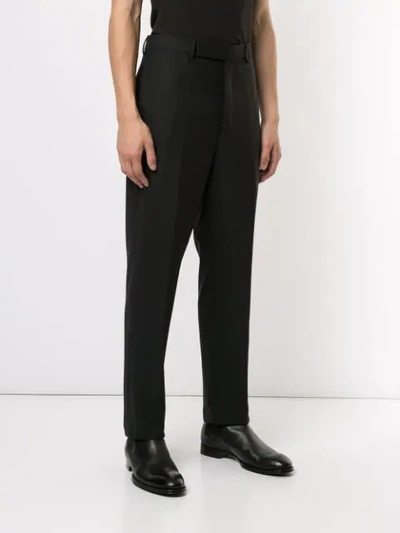 RICK OWENS TAPERED STRAIGHT TROUSERS - 黑色
