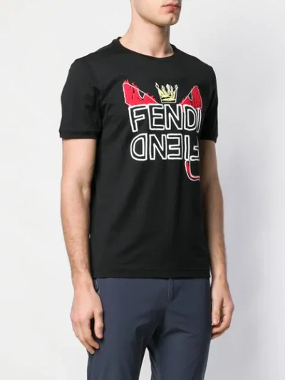 Shop Fendi Slogan Print T In Black