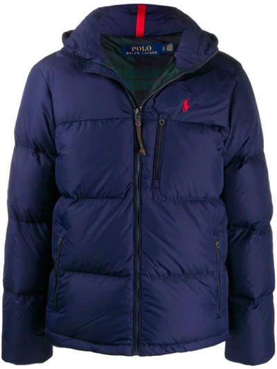 Shop Polo Ralph Lauren Hooded Padded Jacket In Blue