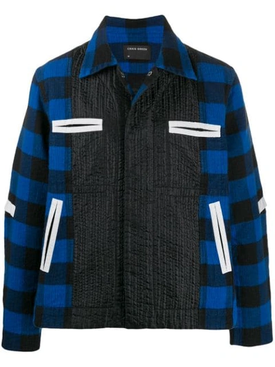 Shop Craig Green Checked Boxy Jacket In Blue