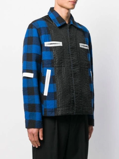 Shop Craig Green Checked Boxy Jacket In Blue