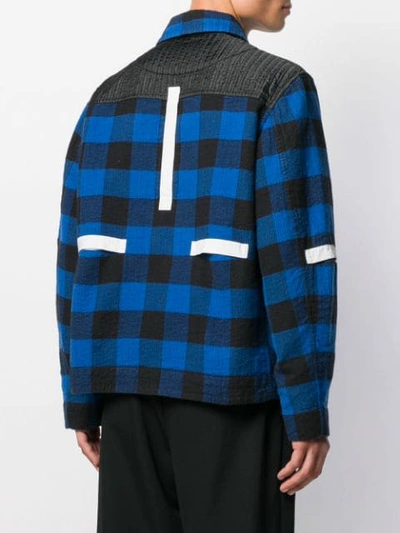 Shop Craig Green Checked Boxy Jacket In Blue