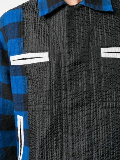 Shop Craig Green Checked Boxy Jacket In Blue