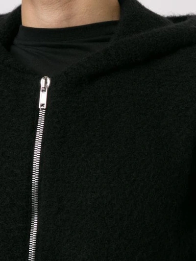 Shop Rick Owens Zipped Hooded Sweatshirt In Black