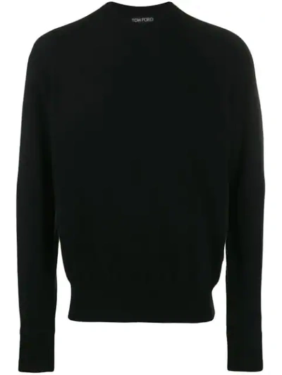Shop Tom Ford Crew Neck Knitted Jumper In Black