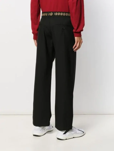 Shop Adish Tailored Embroidered Waistband Trousers In Black