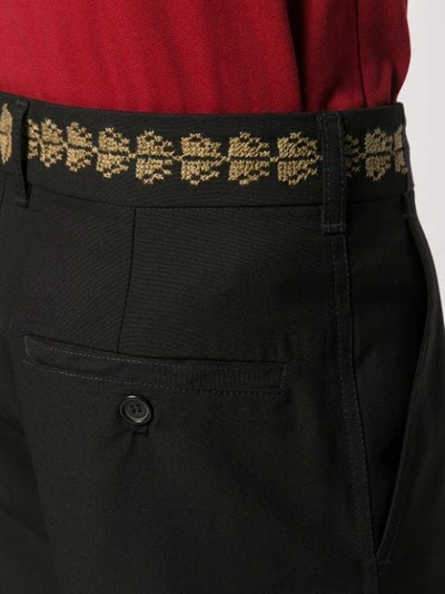 Shop Adish Tailored Embroidered Waistband Trousers In Black