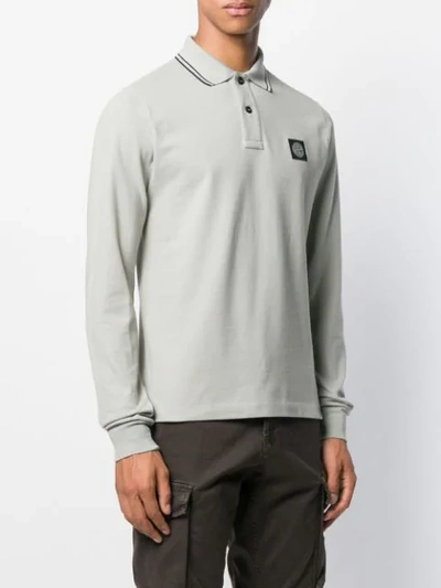 Shop Stone Island Compass Polo Shirt In Neutrals