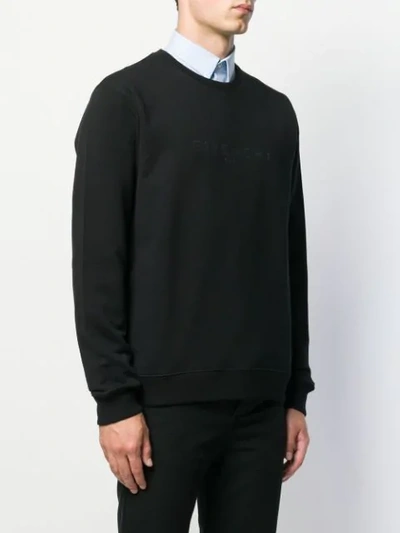 Shop Givenchy Holographic Logo Sweatshirt In 001 Black