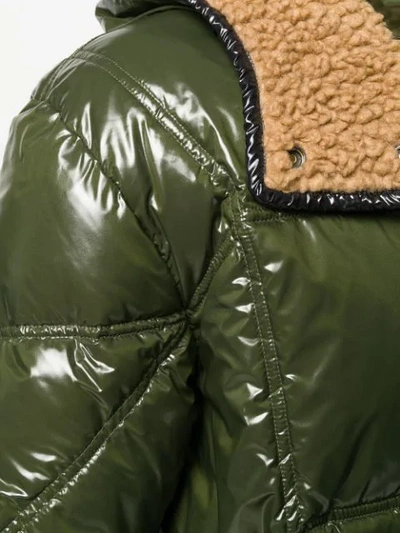 Shop As65 Shearling Lined Padded Jacket In Green