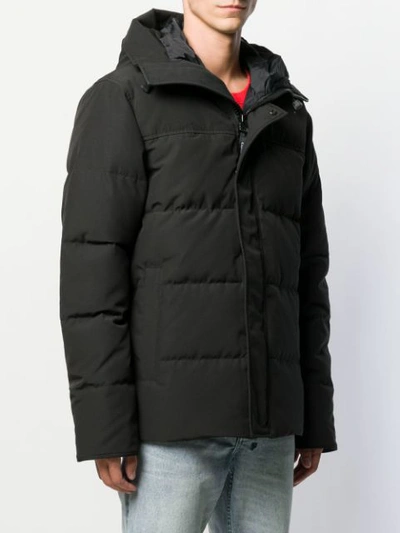Shop Canada Goose Logo Patch Padded Jacket In Black